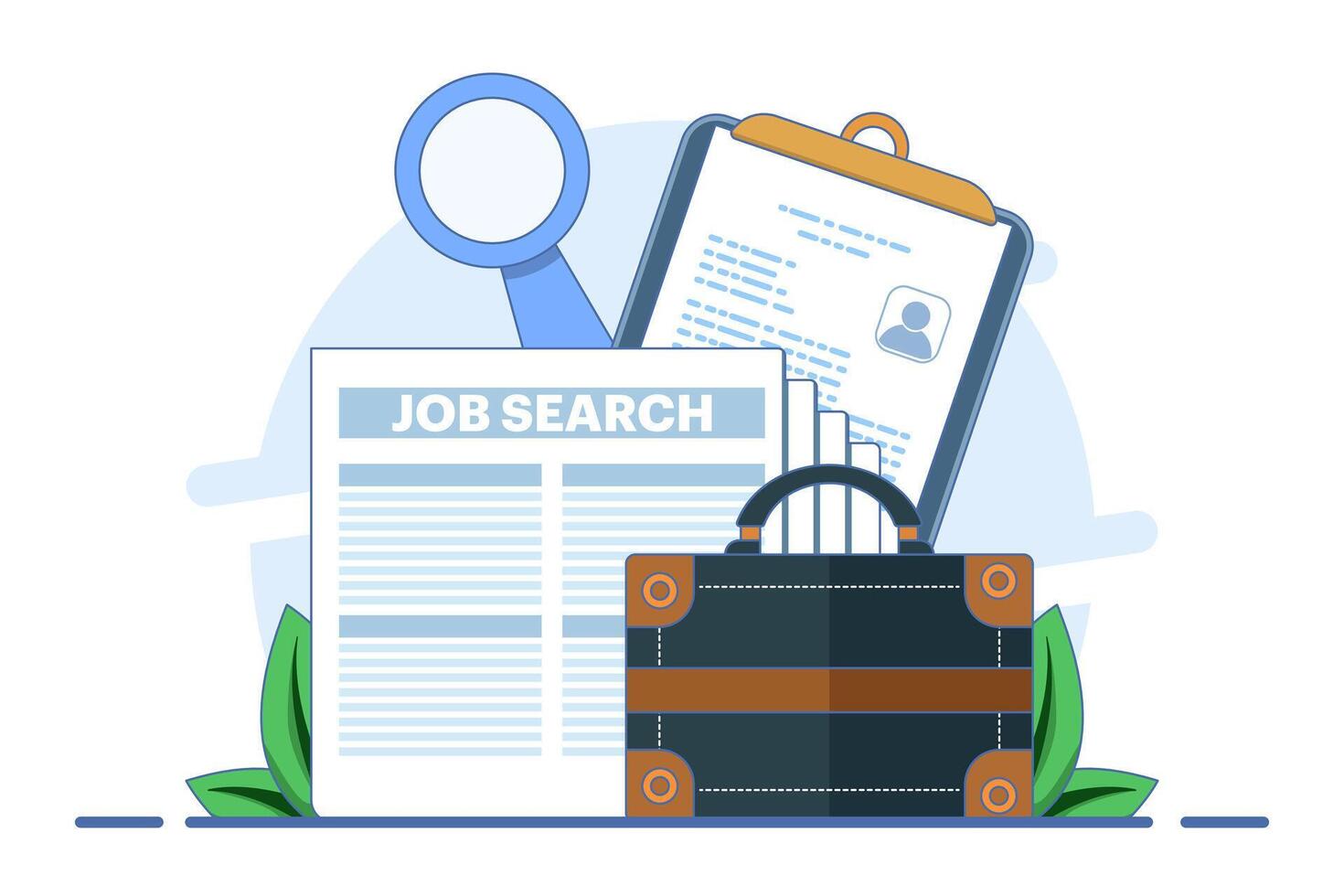 Online job search concept, Online job advertisement, Recruitment, Job interview, People looking for a job, Vacancy, Wanted, Recruitment. Looking for human resources, flat illustration. vector