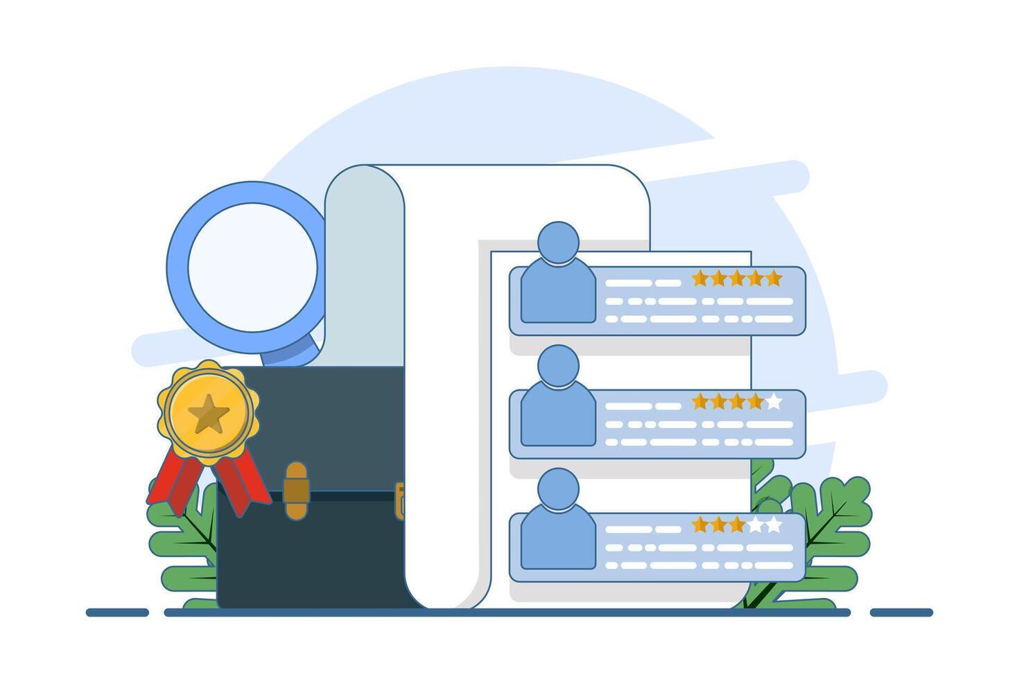 Online Job Application Concept, Job Candidate, Recruitment, Job Interview, Hiring, We are hiring, looking for jobs. We are hiring and recruiting online. Flat illustration on background. vector