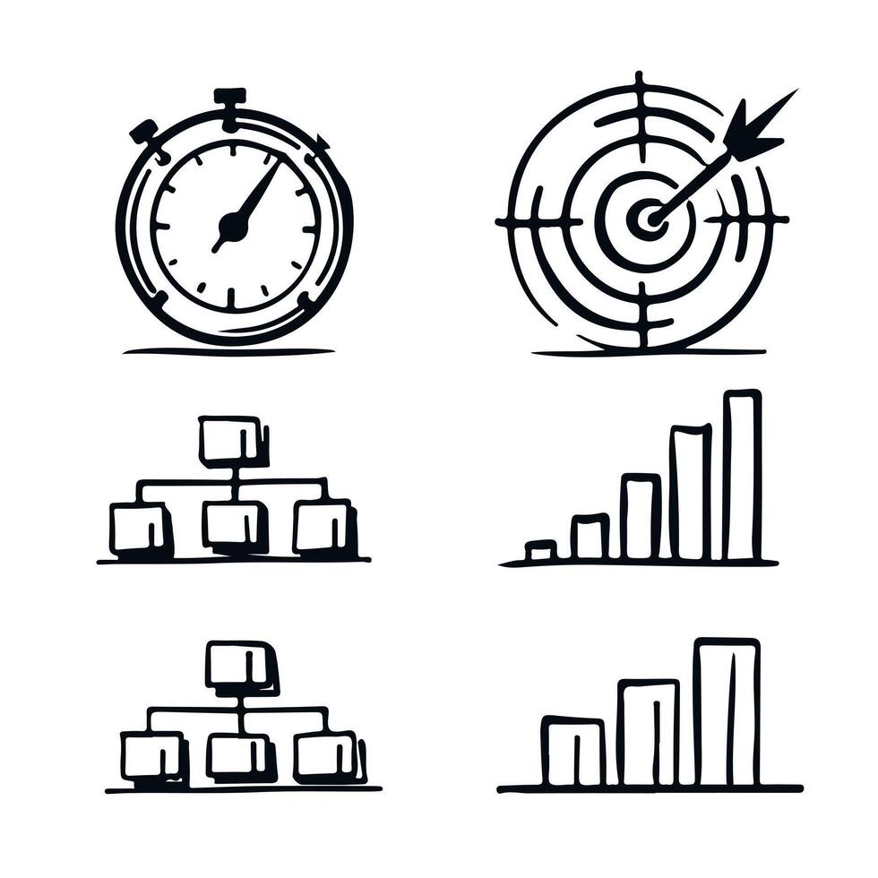 a line drawing of a clock and a compass vector