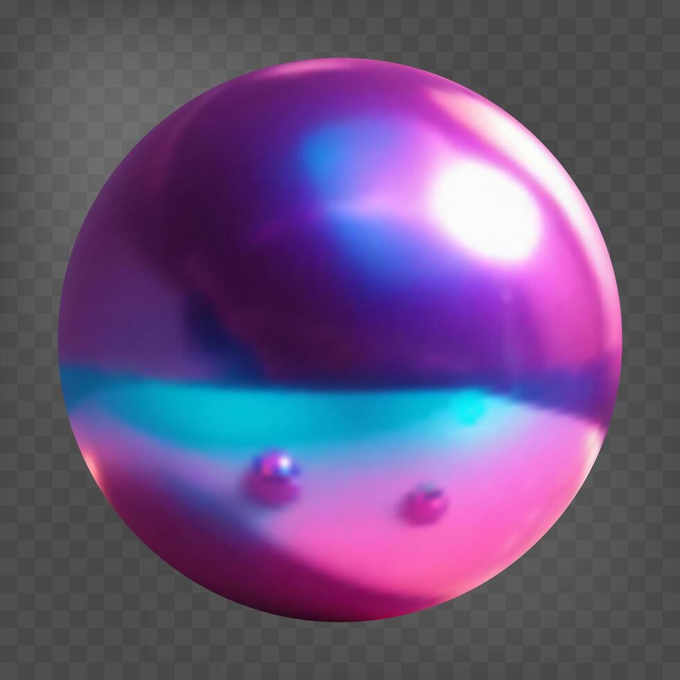 3d ball with holographic mirror effect. Gradient shape. Fluid color. Neon shape in gradient colors vector