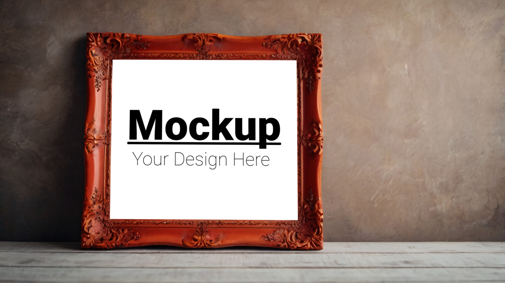 Mockup of a wooden frame with a white frame mockup psd