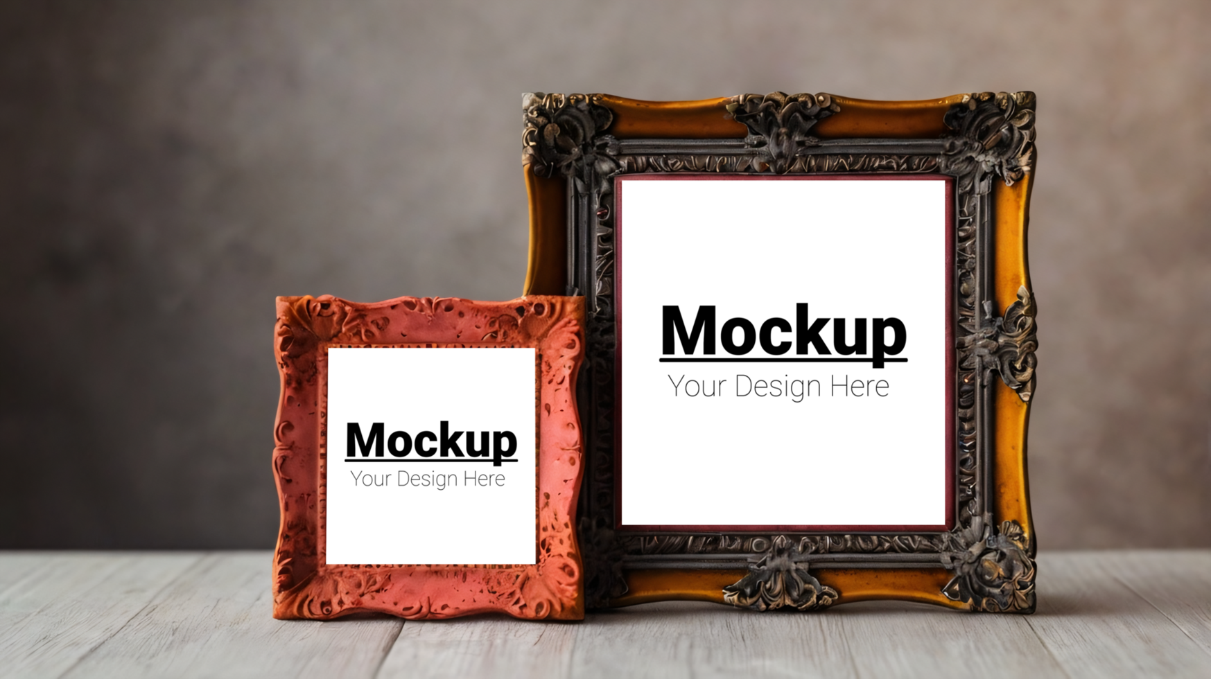 Mockup of a wooden frame with a photo on it psd