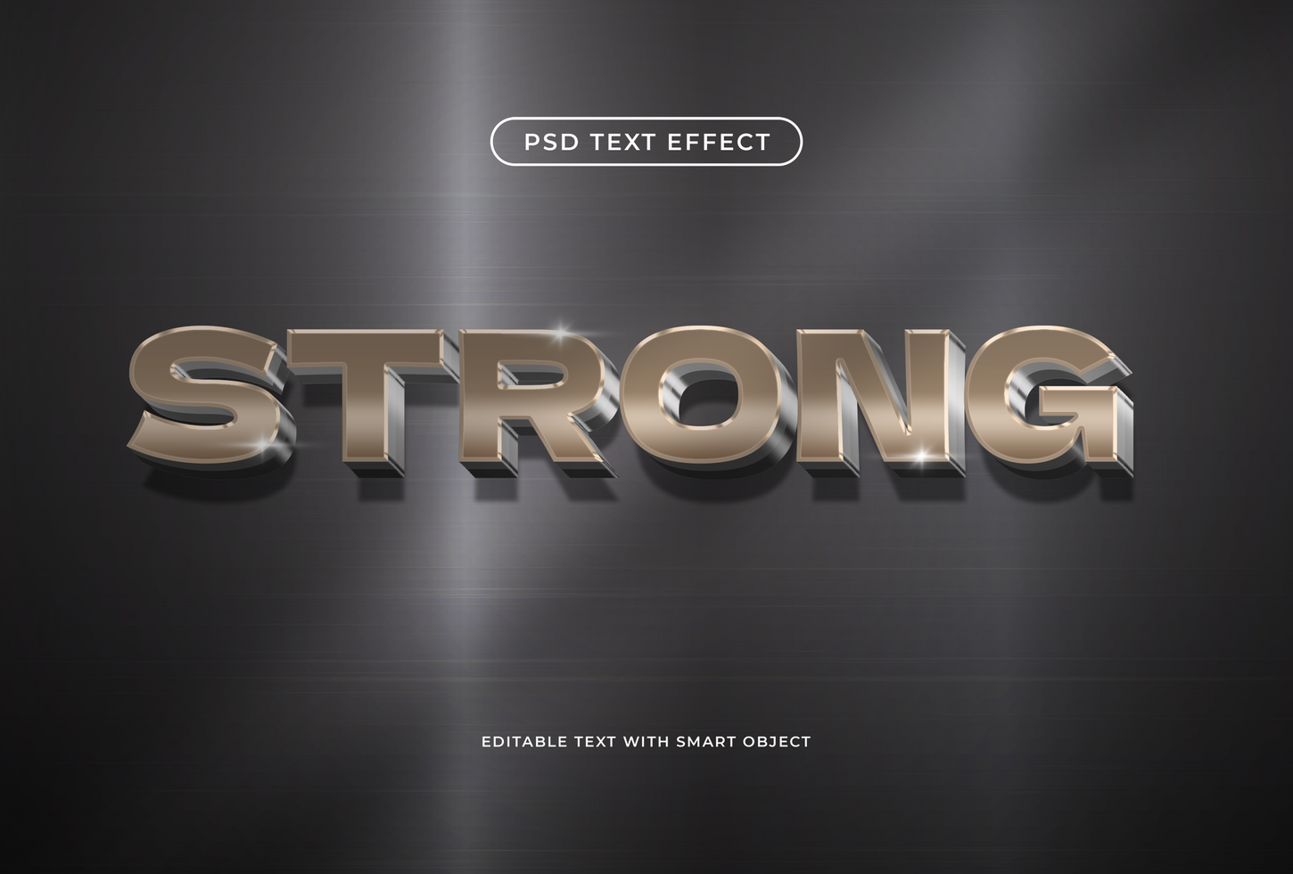 steel strong 3d text effect psd