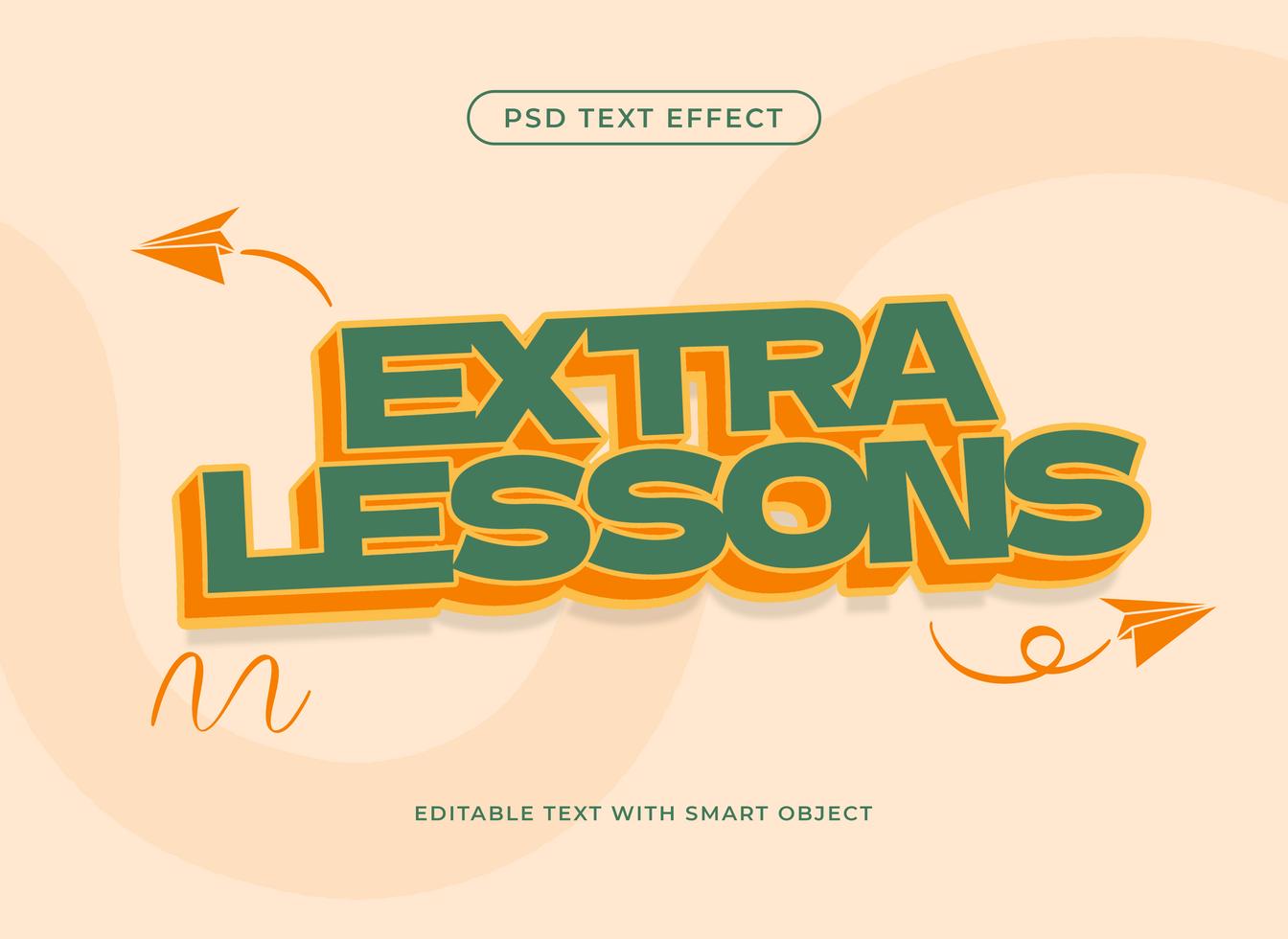 extra lessons 3d text effect psd