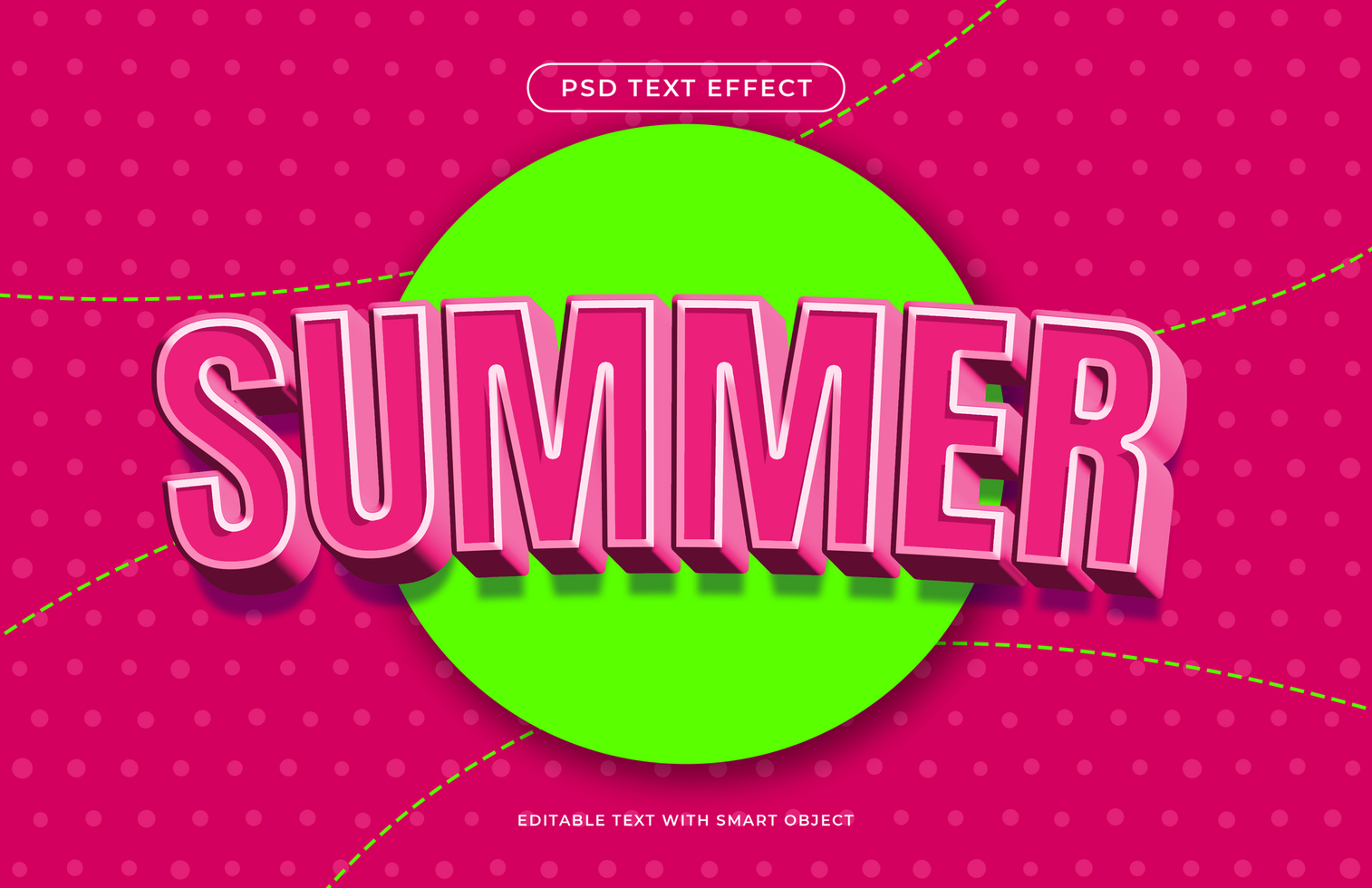 pink summer 3d text effect psd