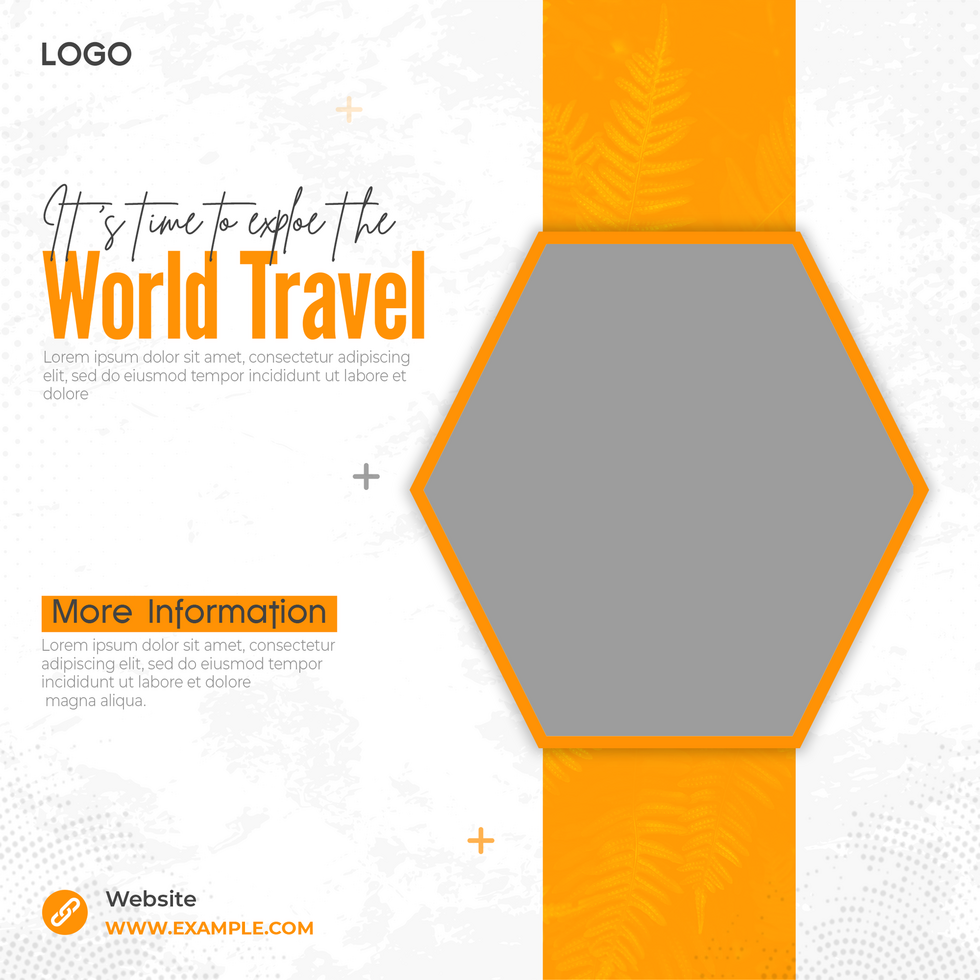 Travel promo social media post banner template psd
