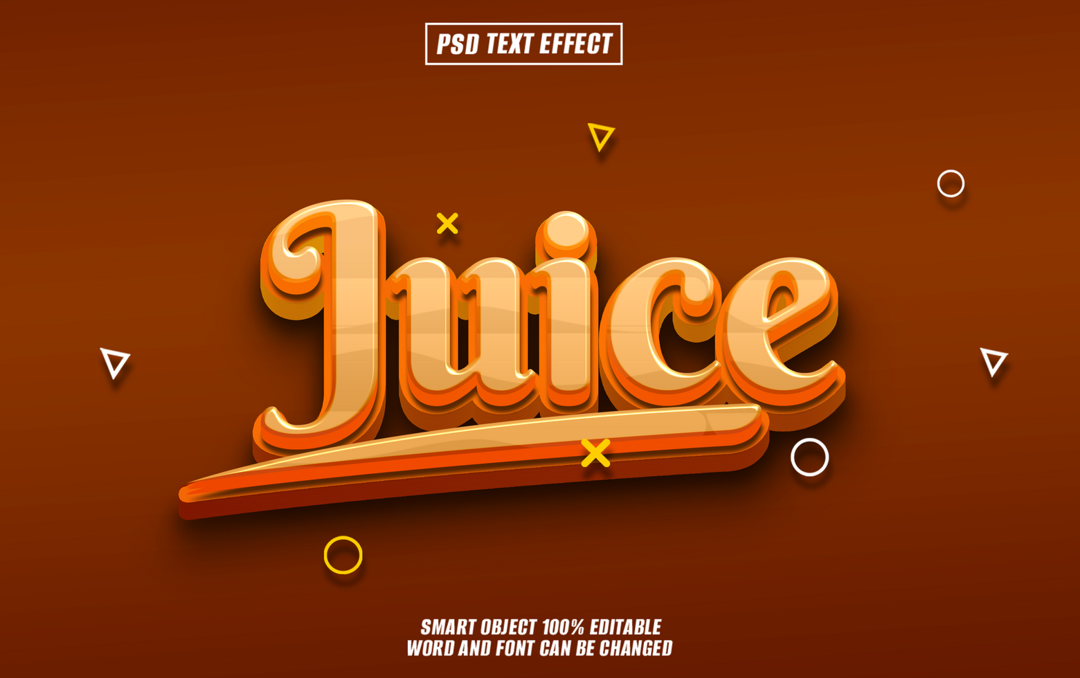 juice Editable 3D text Typography Template psd