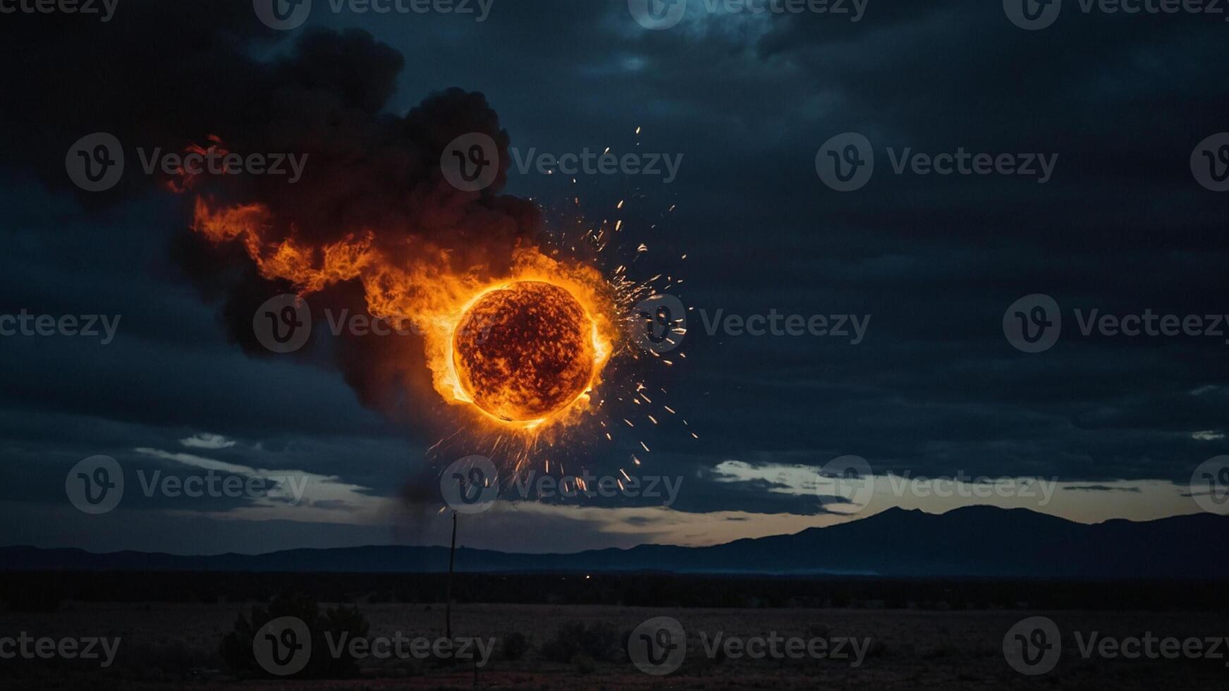 A fire is being lit up in the sky photo