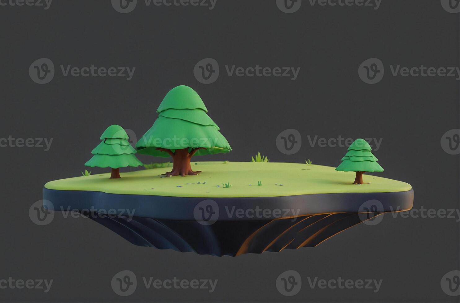 A small island with trees and grass photo