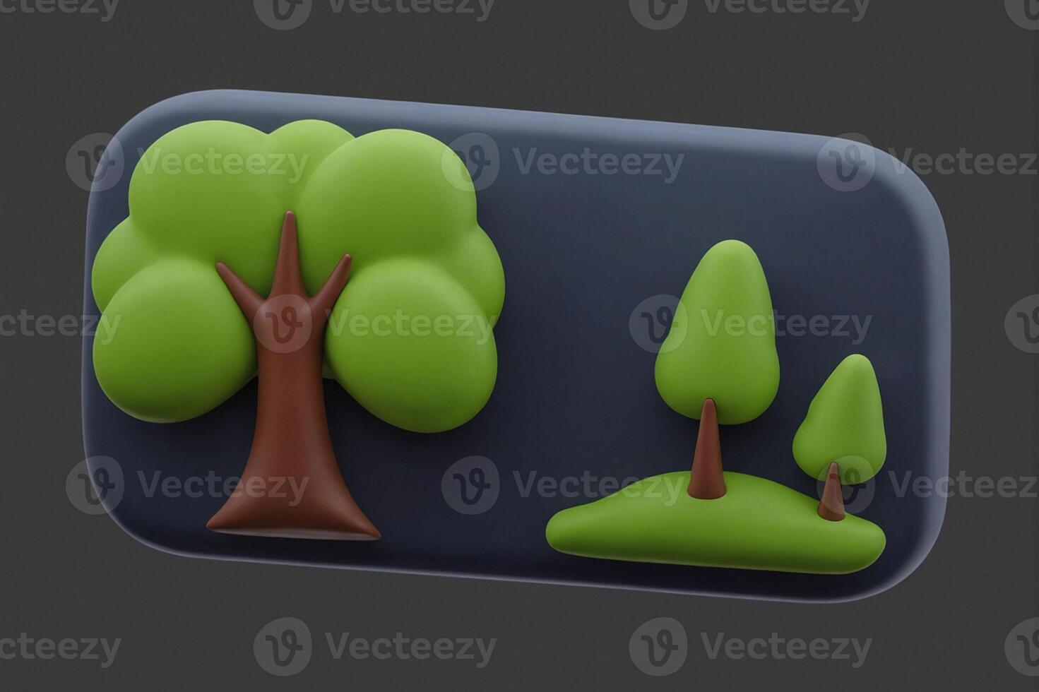 A 3d model of a tree and a tree on a black background photo