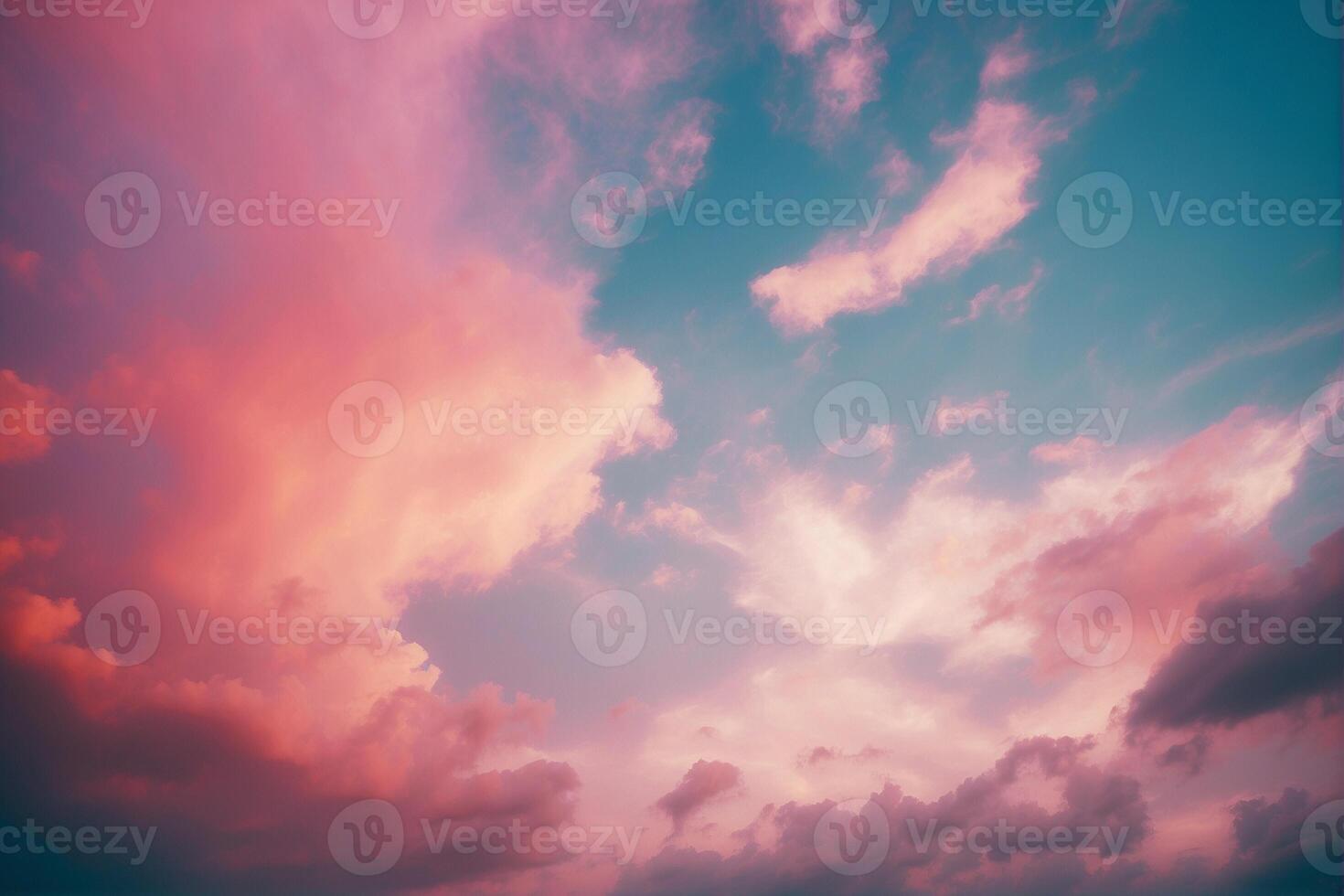 A beautiful sunset with clouds in the sky photo