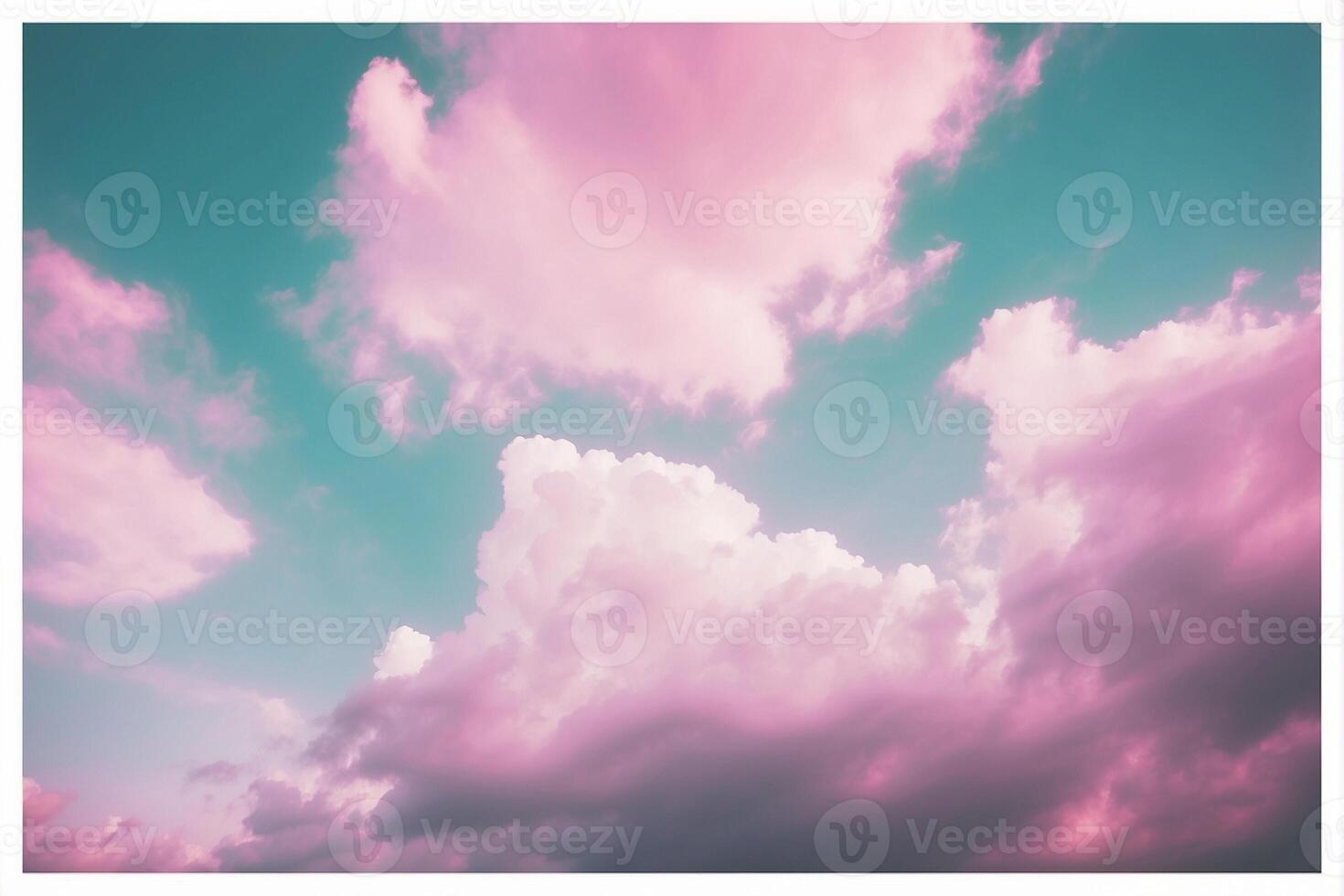 Pink clouds in the sky with a blue sky photo