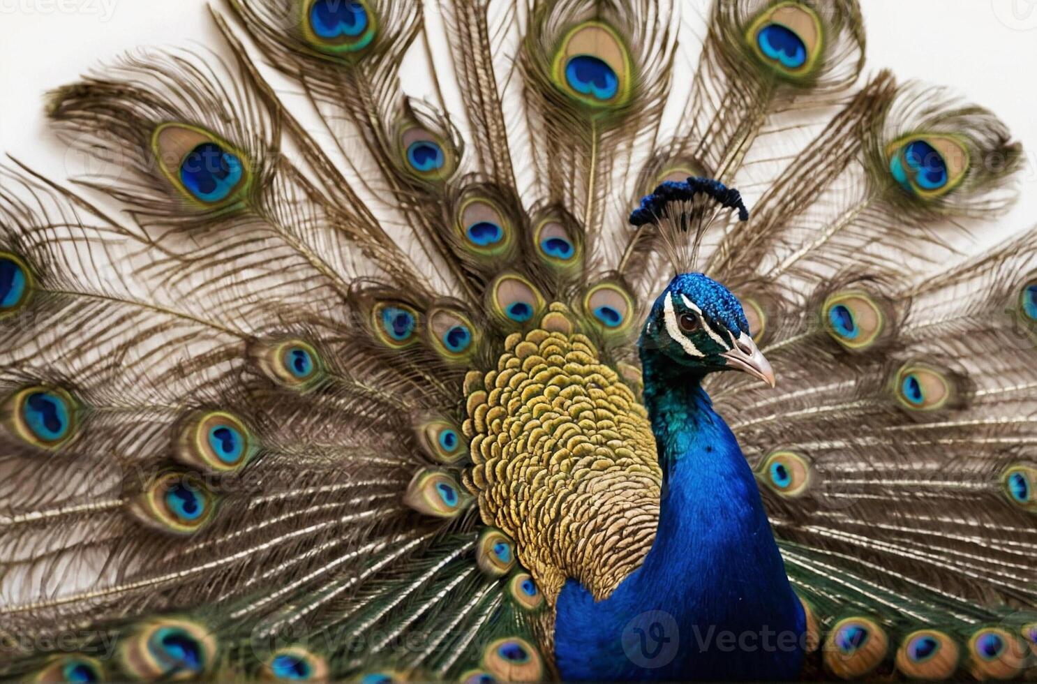 A peacock is displaying its feathers photo