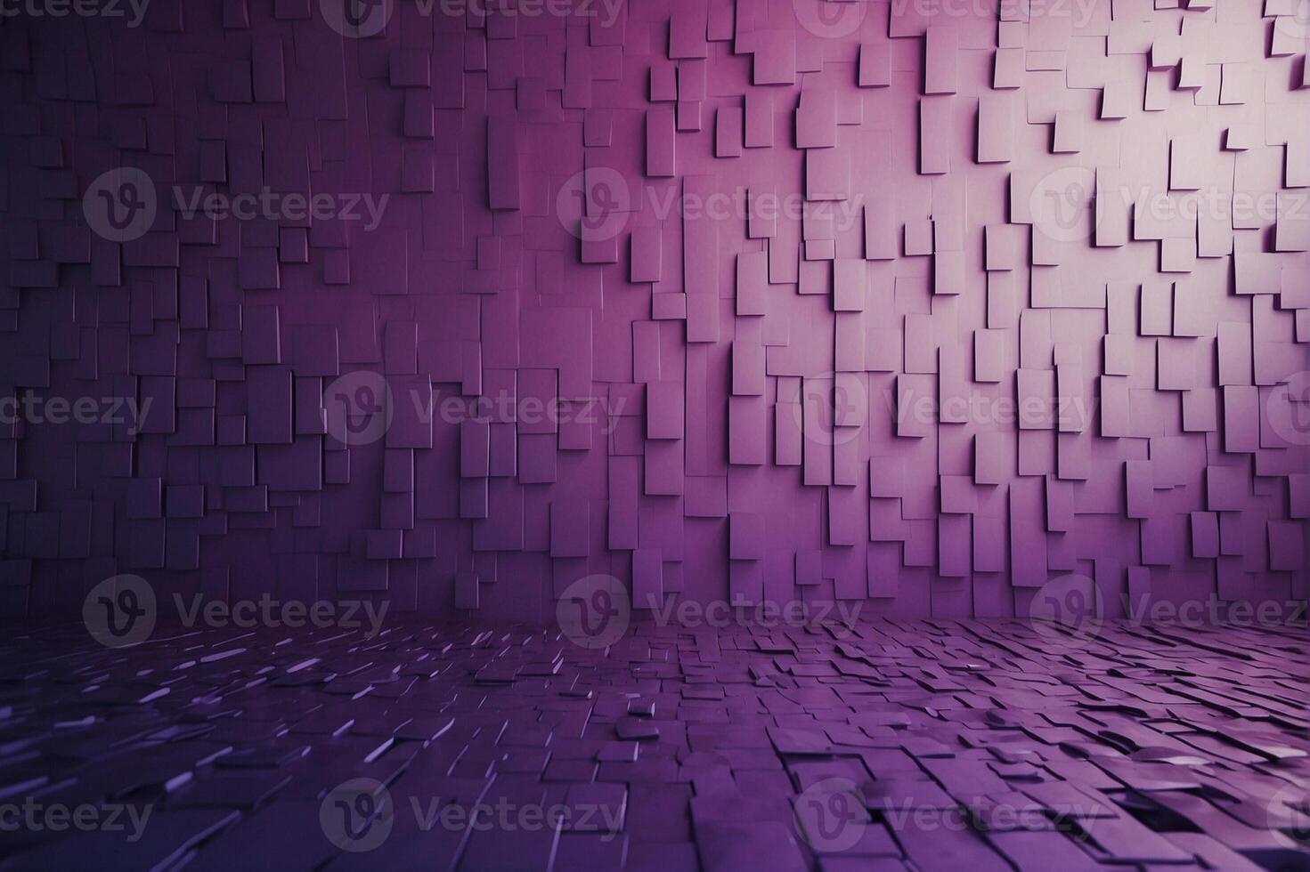 3d rendering of a purple wall with squares photo