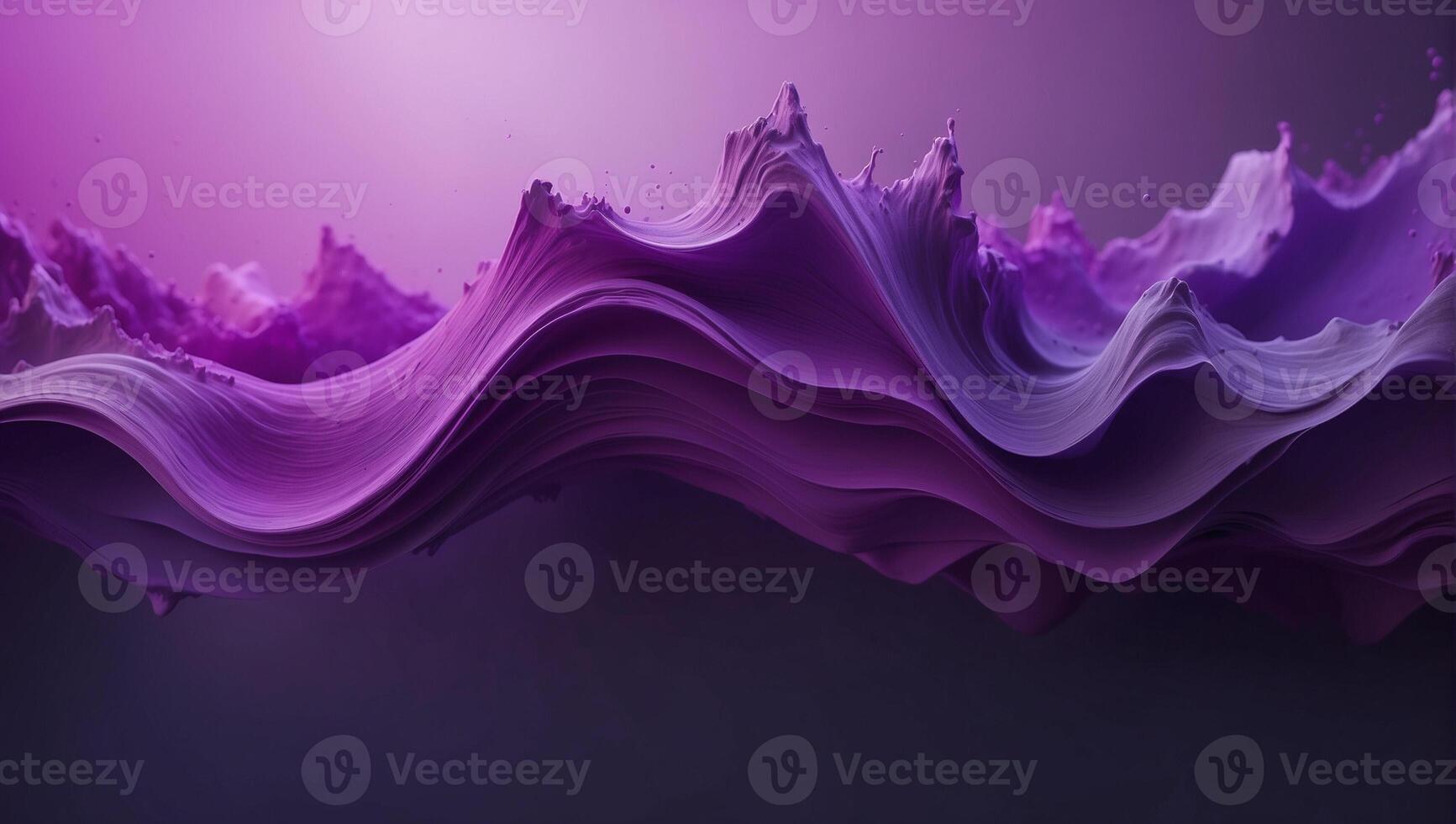 3d rendering of purple waves on a dark background photo