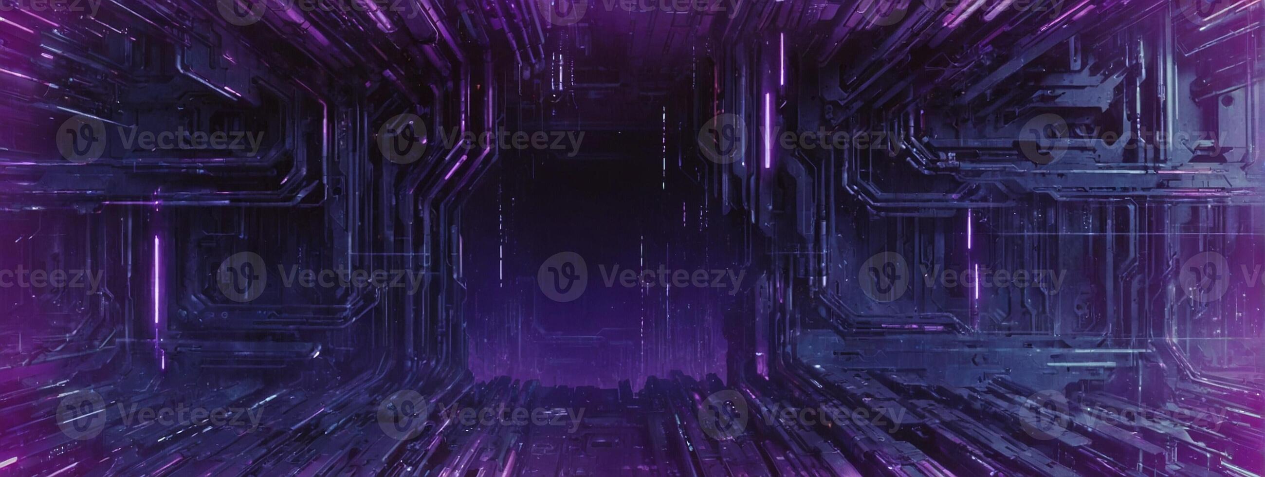 Abstract futuristic background with purple lights photo