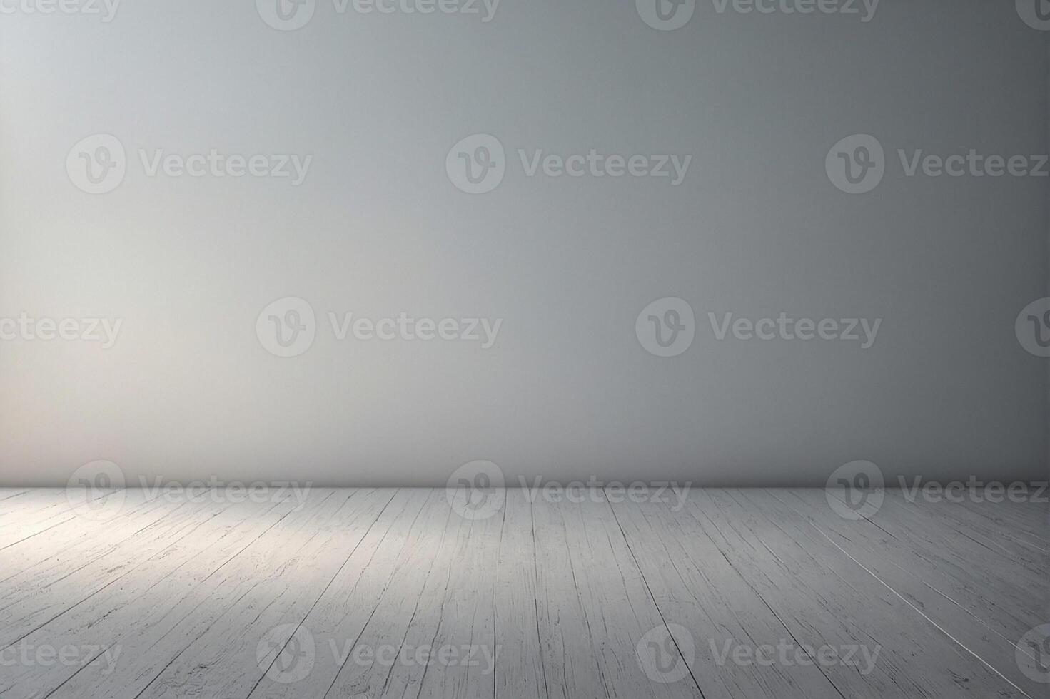 Empty room with white walls and wooden floor photo