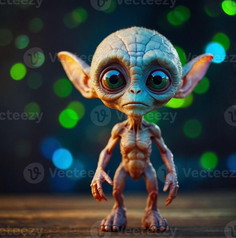 A small toy of a baby doodle with big eyes photo