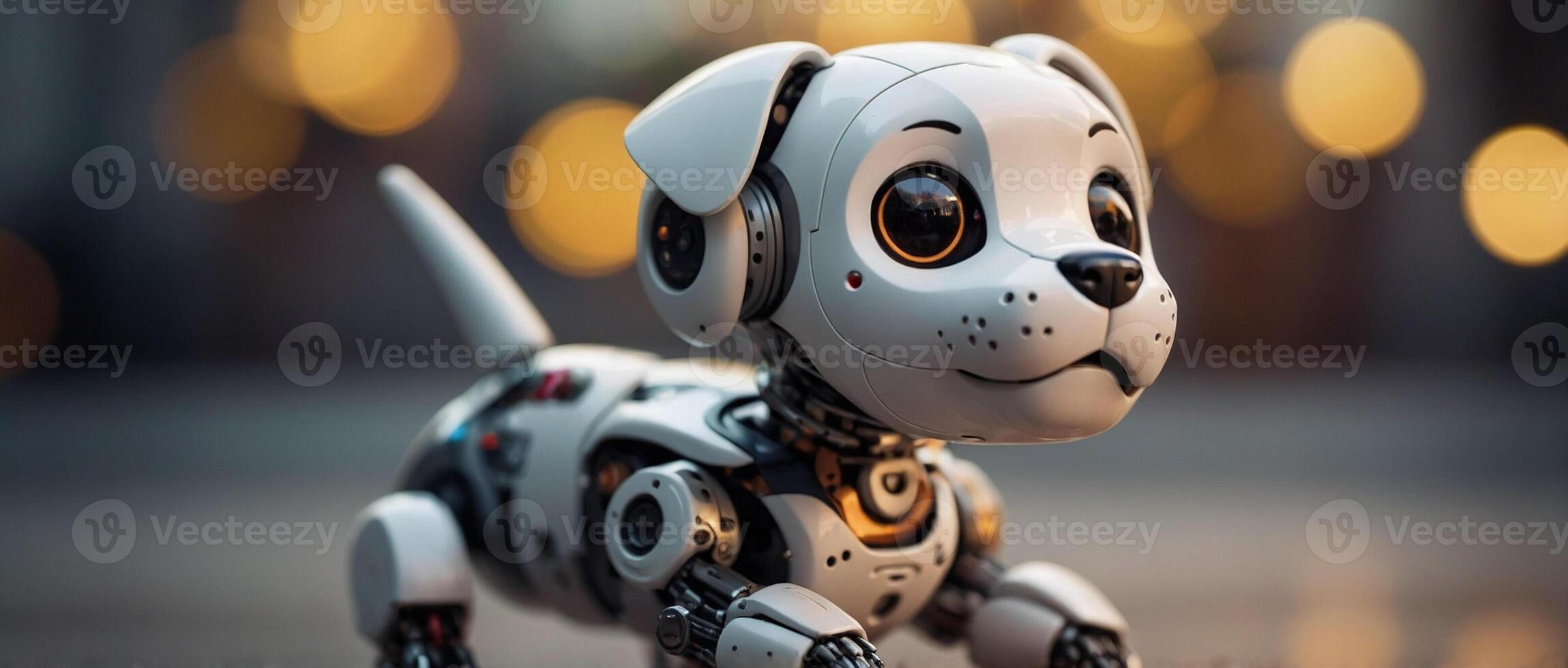 A robot dog with big eyes and a big nose photo