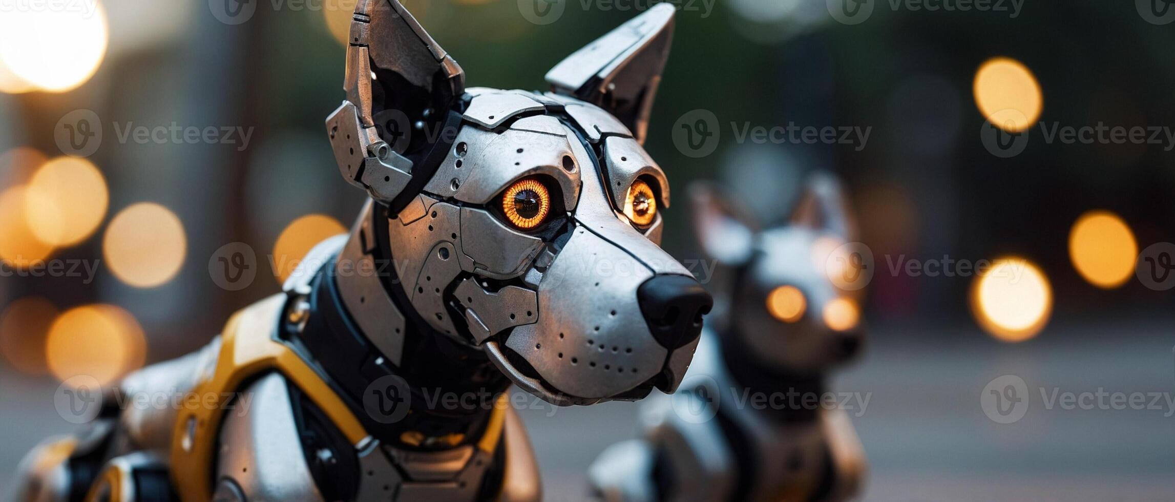 Close Up of Dog With Background Lights photo