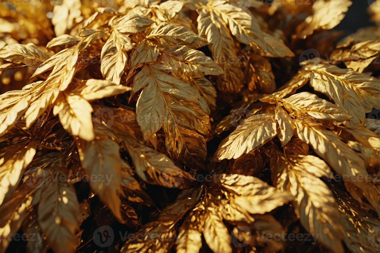 Golden leaves on a bush photo
