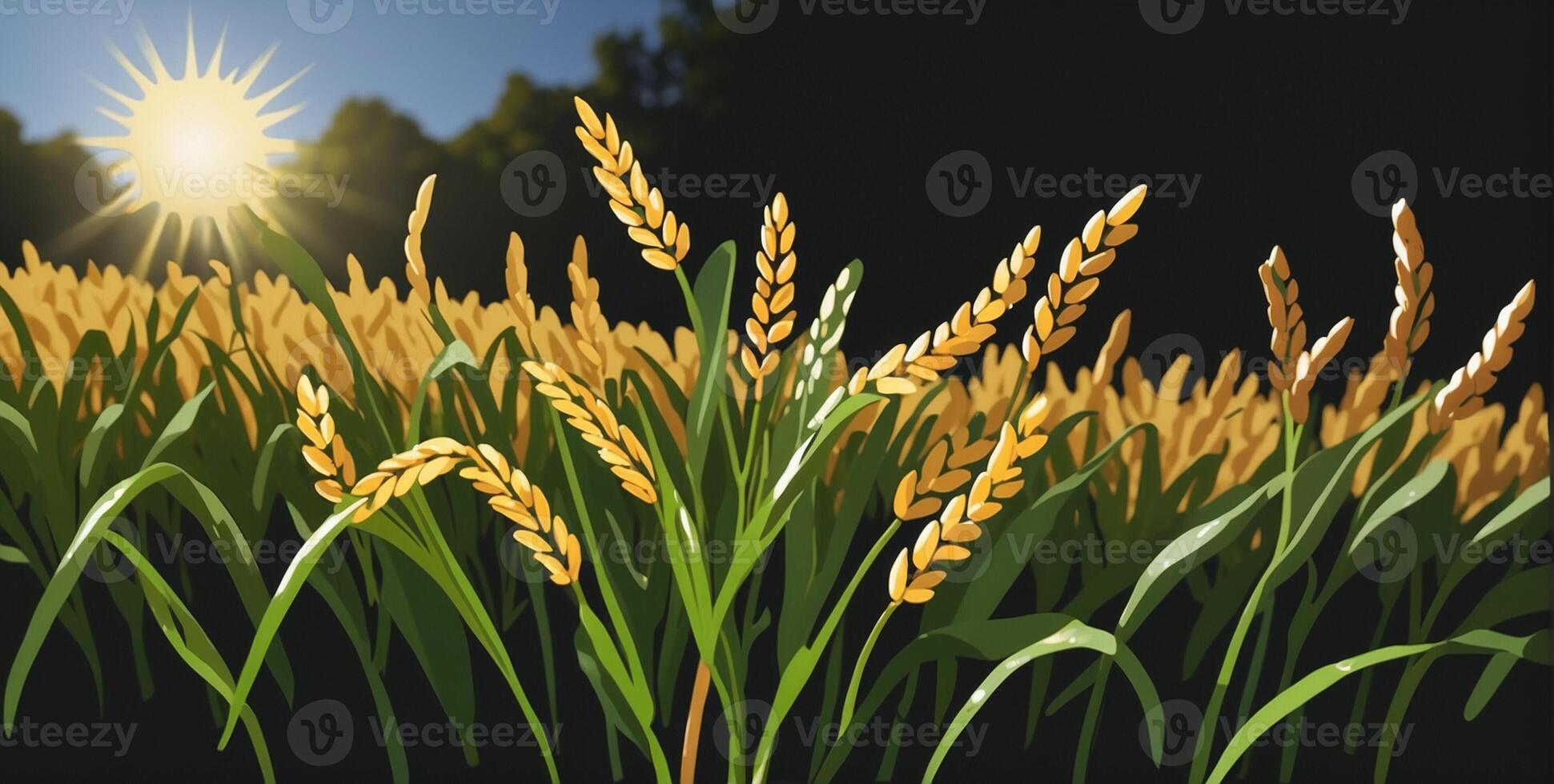 An illustration of wheat in the field photo