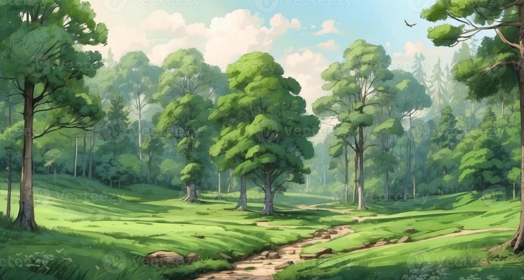 Anime forest wallpaper hd wallpaper photo