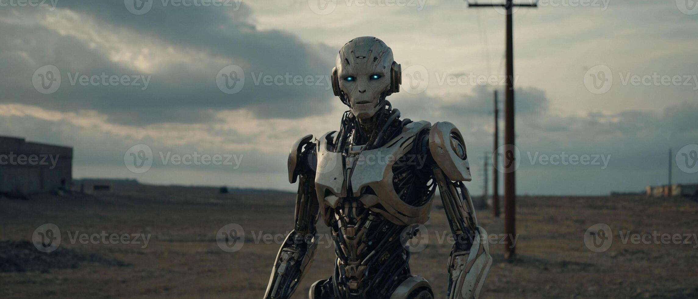 Robot Standing in Desert photo