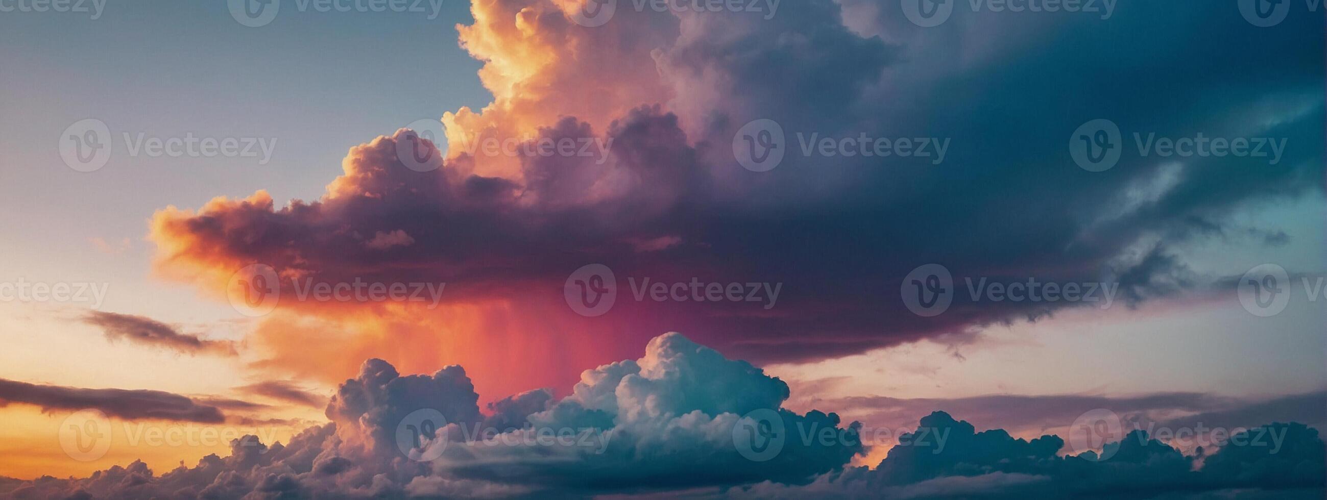A colorful cloud is seen in the sky photo