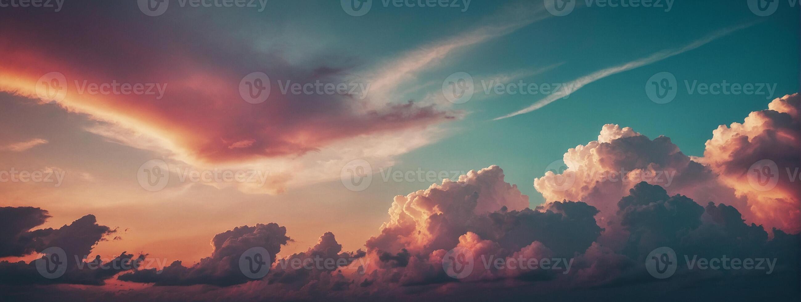 Clouds in the sky at sunset photo