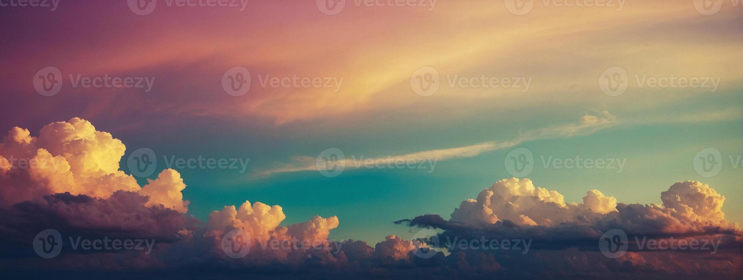 Clouds in the sky with a colorful sky photo