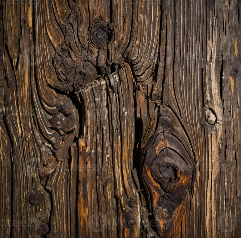 Close up of a wood panel with knots photo