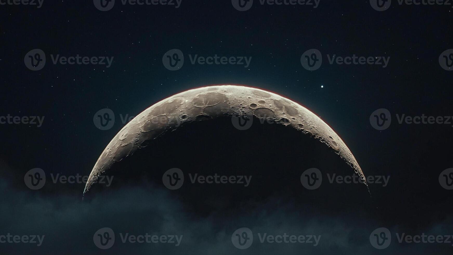 The moon is seen in the night sky photo