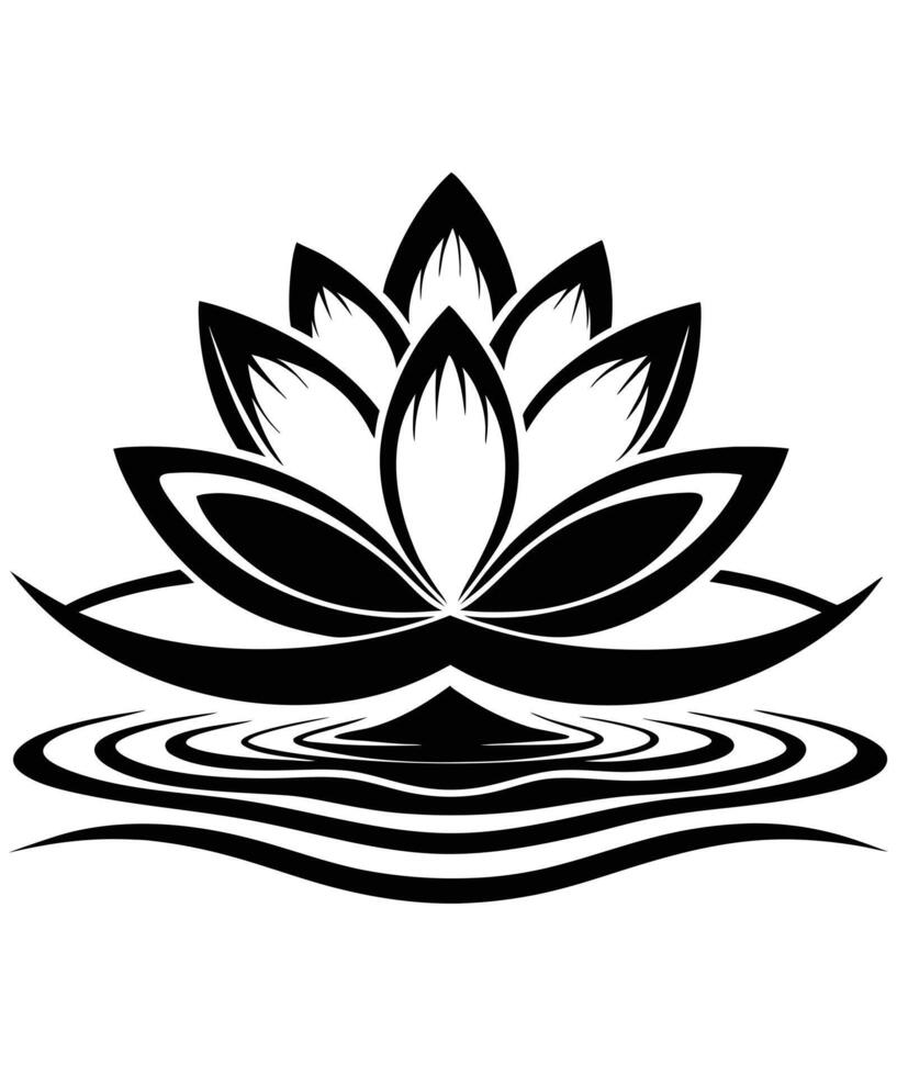 Minimalist Lotus Flower for Meditation. vector