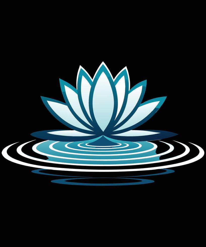 Zen and Calm, Lotus Stencil Design. vector