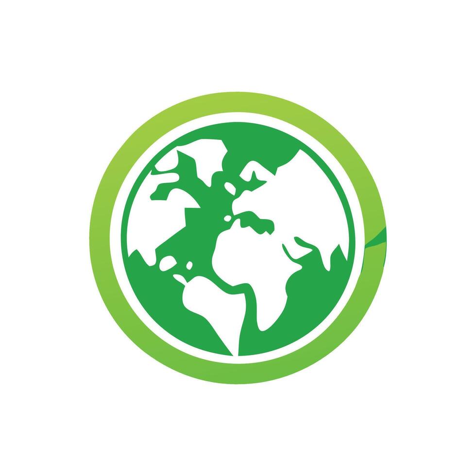 The green earth logo is shown in a circle vector