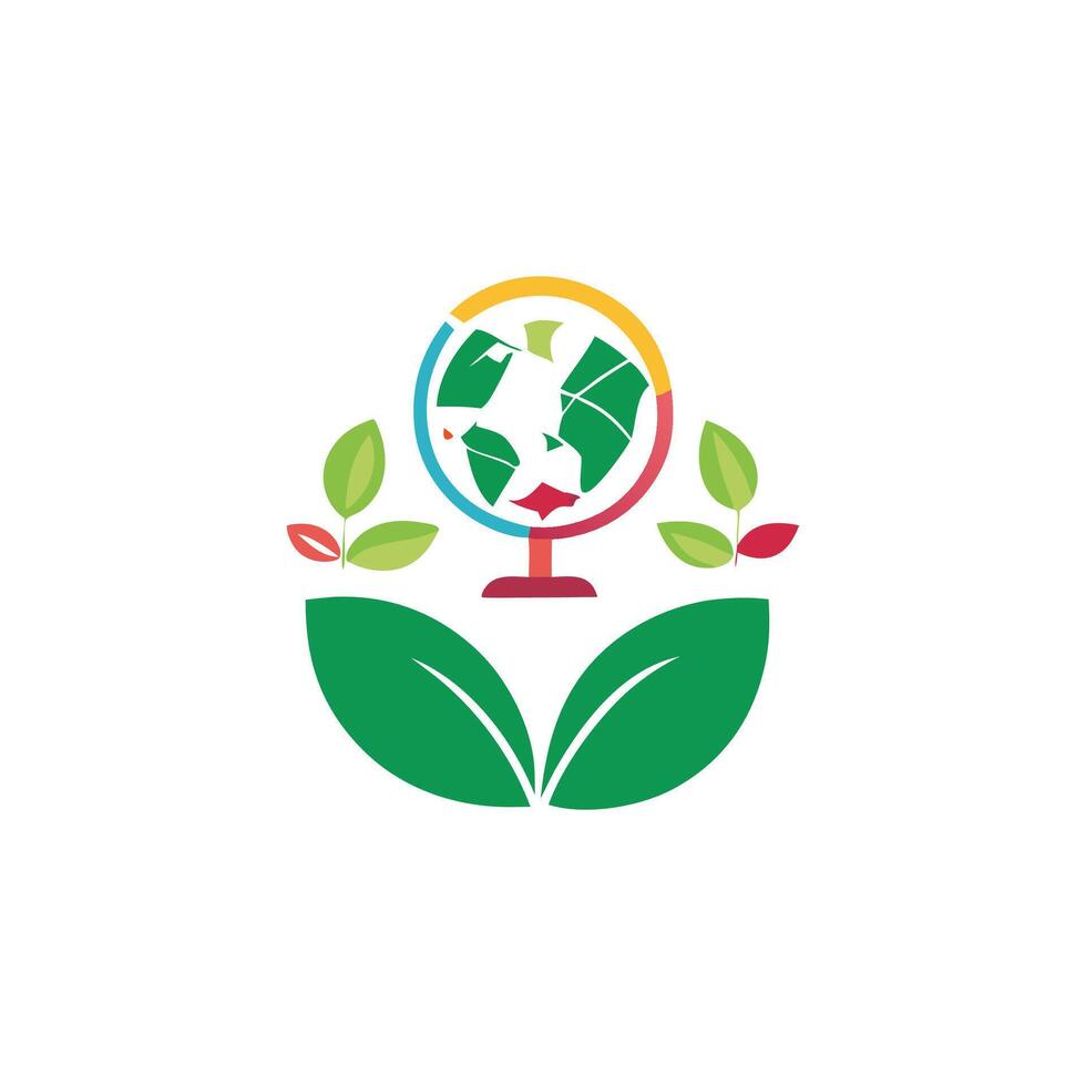 Earth day logo design vector