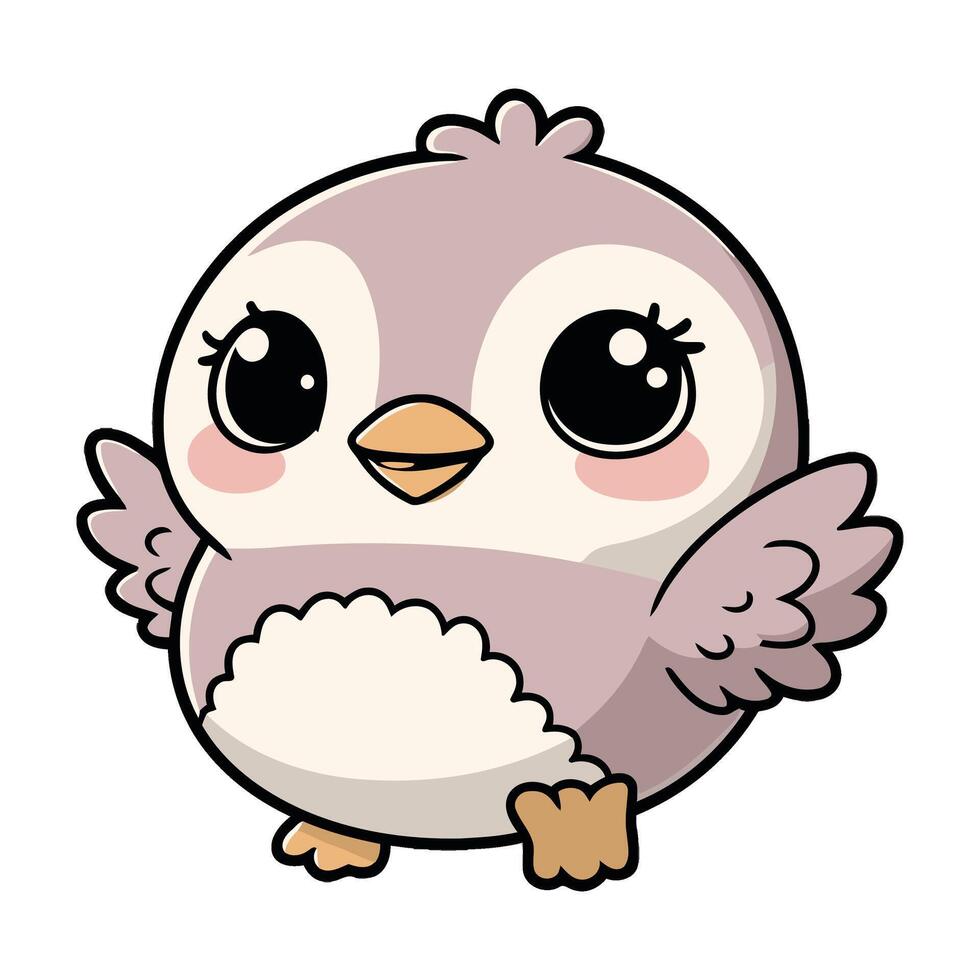 Smiling Chibi Bird Relaxing vector