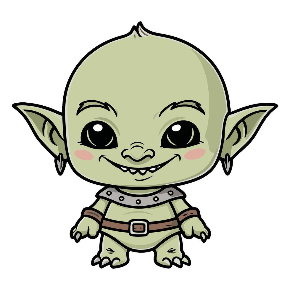 A cartoon yoda character with big eyes and a big nose vector