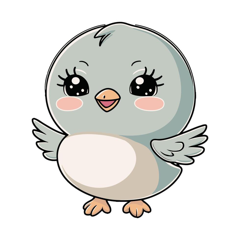 Smiling Chibi Bird vector
