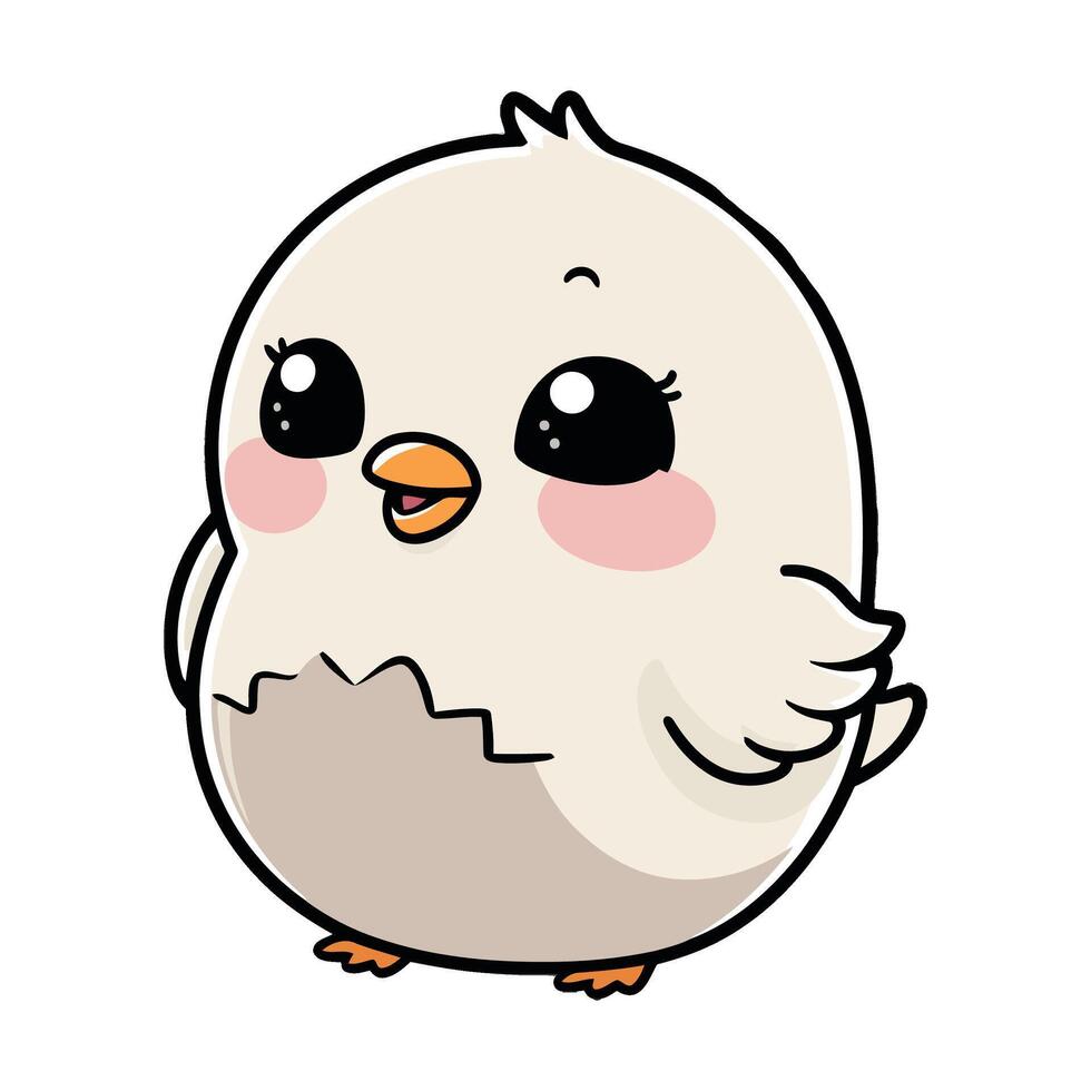 Laughing Chibi Bird with eggs body vector
