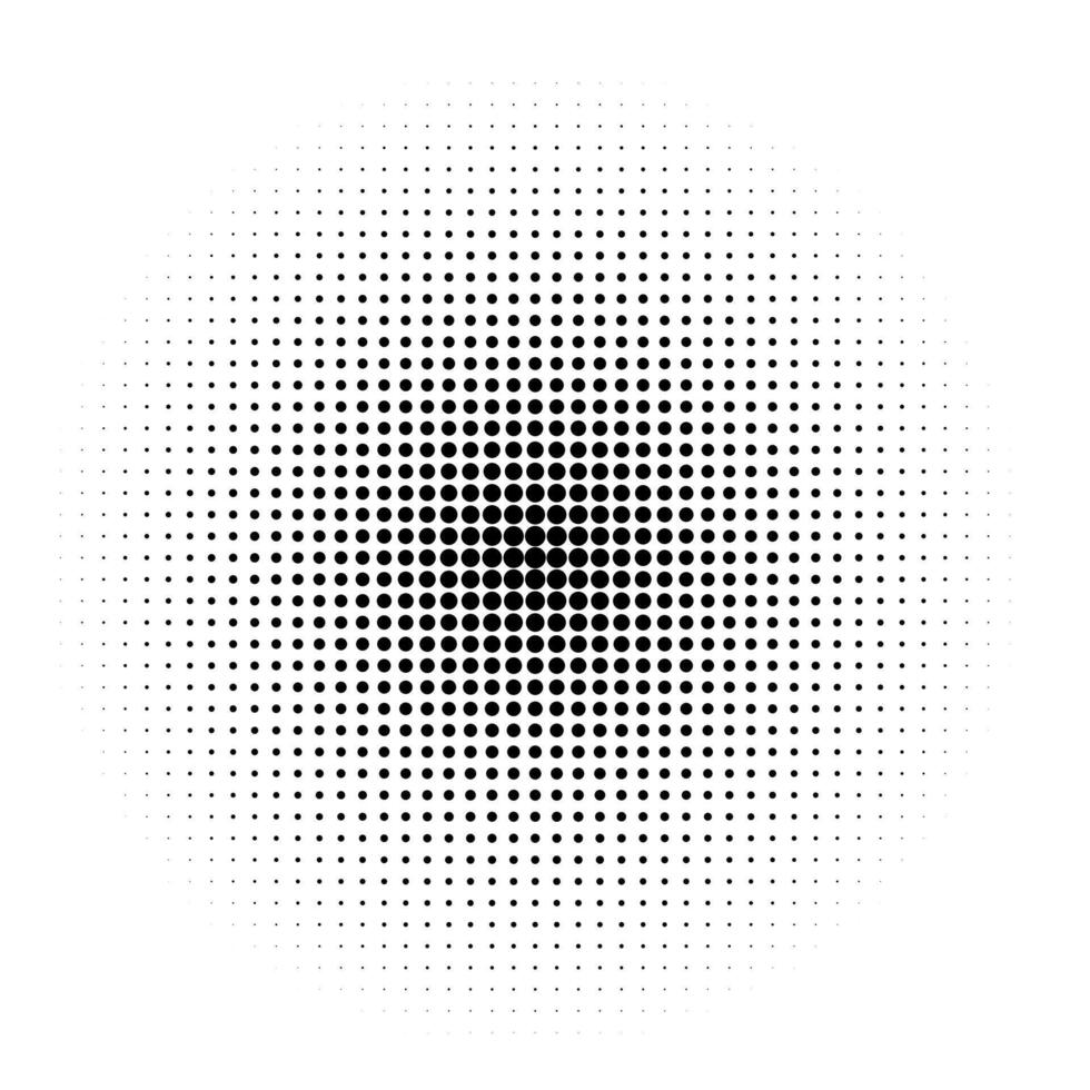 Abstract halftone pattern. Halftone circular dot pattern with gradient effect creating a black and white abstract background design. Pop art texture vector