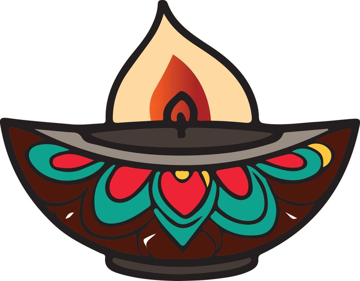 Creative Diwali Diya design for festival vector