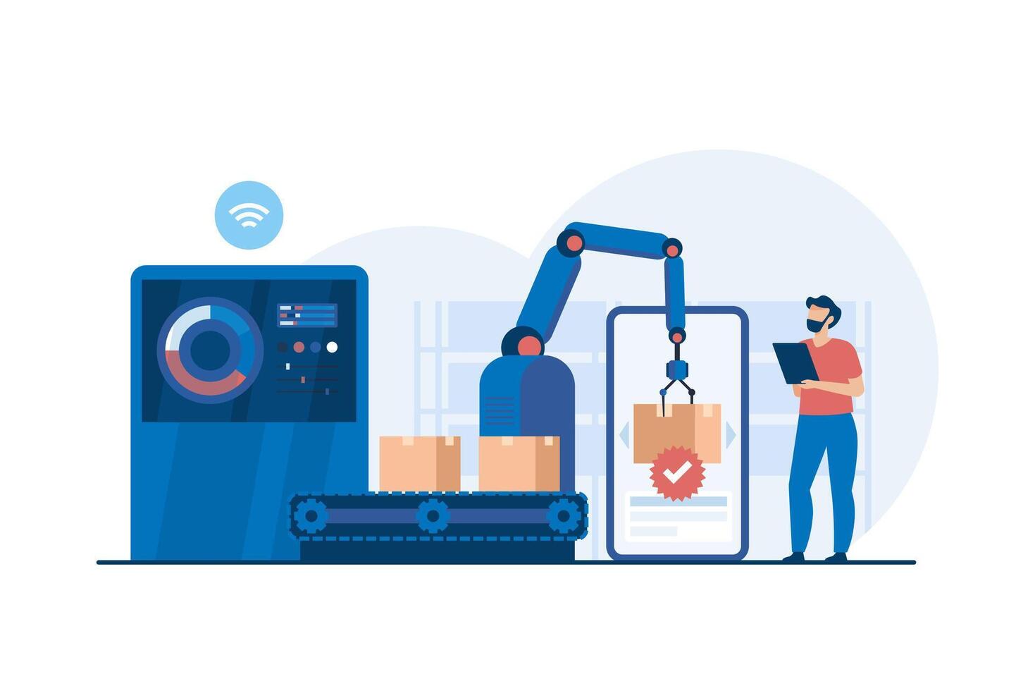 Smart Warehouse Management Solutions for Inventory. vector