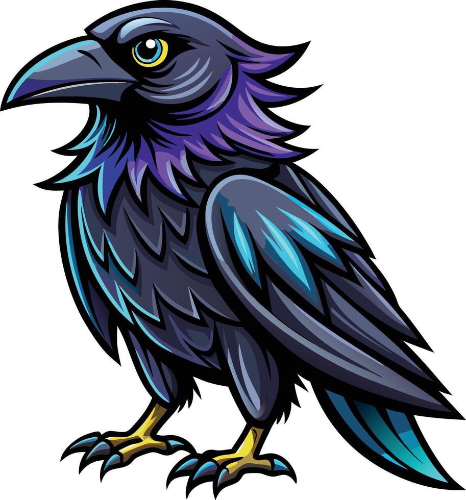 Crow mascot sticker design vector