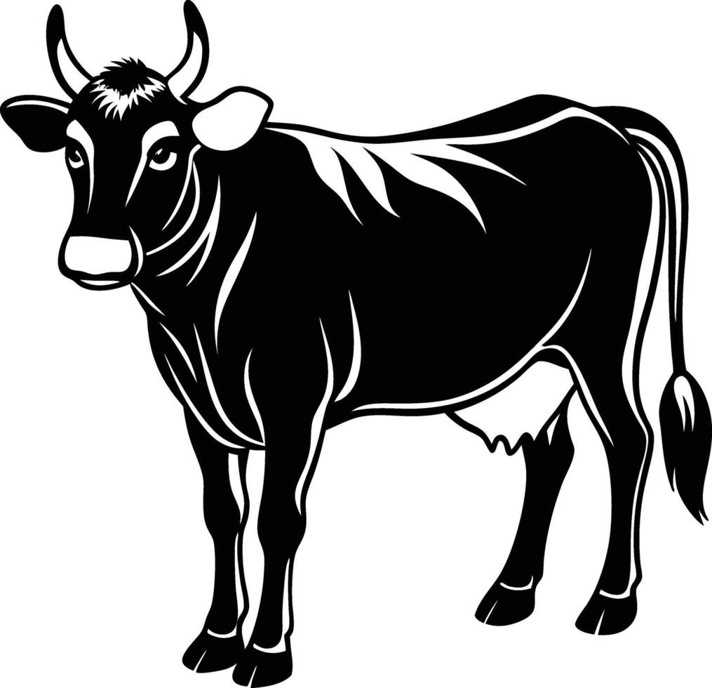 Cow silhouette shape design vector
