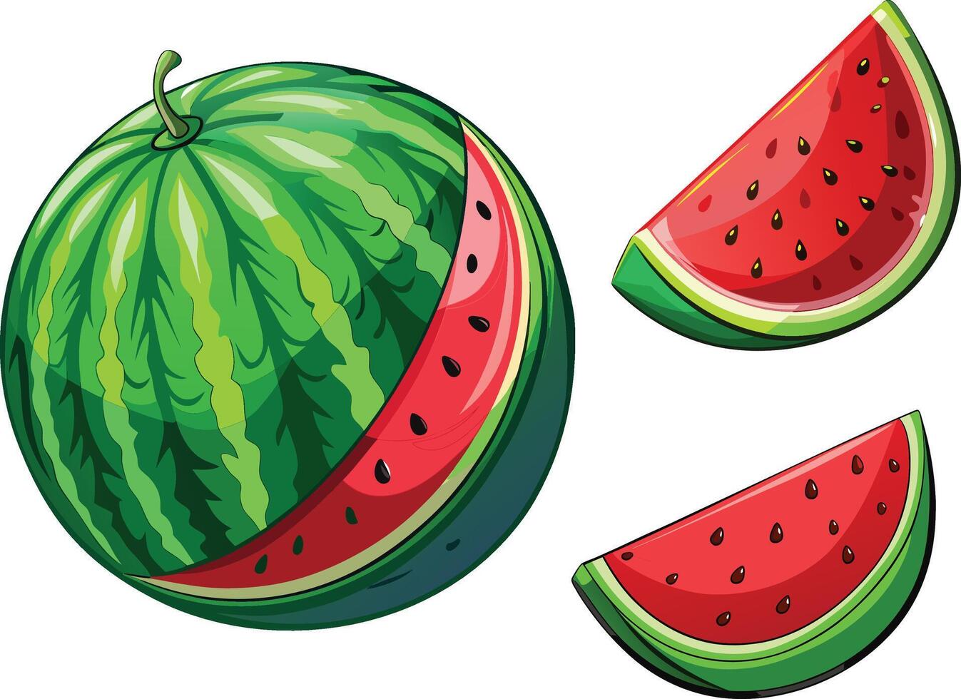 Watermelon 3d sticker design vector