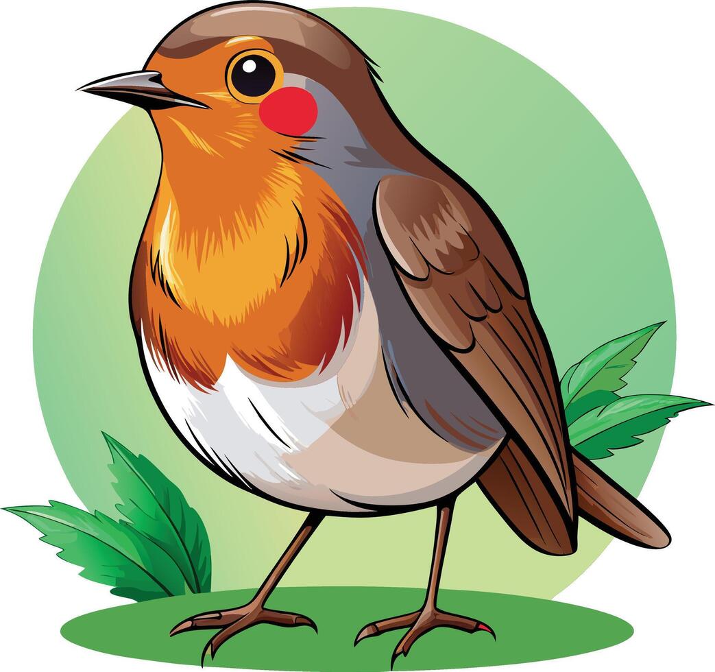 Robin mascot sticker design vector