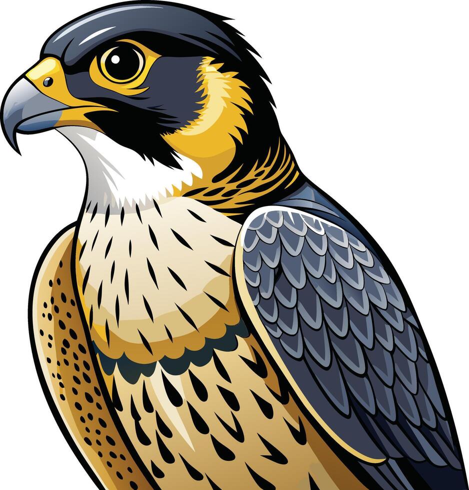 Peregrine falcon mascot sticker design vector