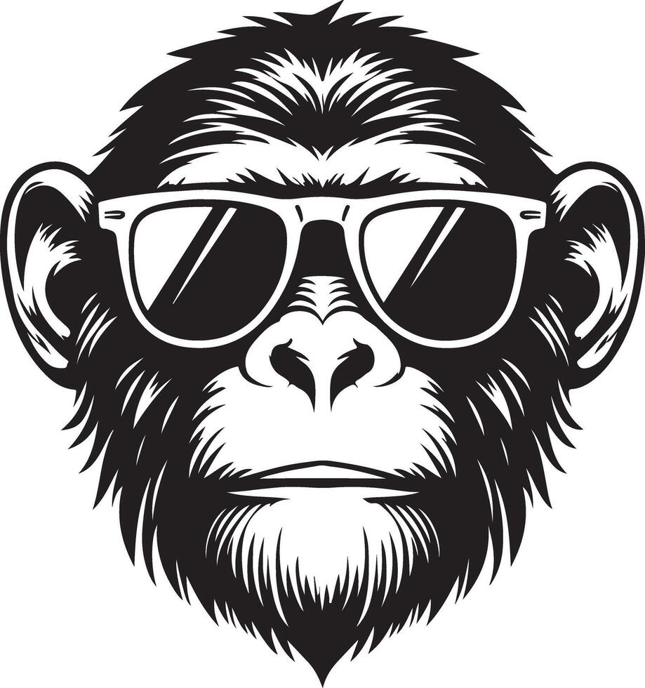 Monkey with sunglass design vector
